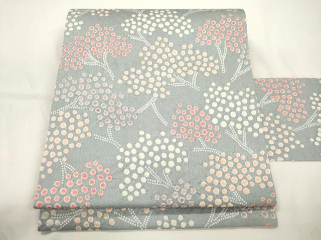 平和屋着物●全通柄九寸名古屋帯 絞り 草木文 正絹 逸品 CABJ9499dy