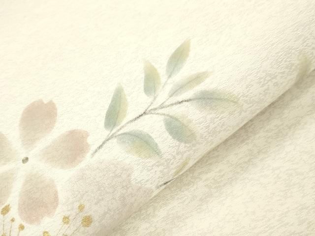 平和屋着物●二代目清次郎 手描き 九寸名古屋帯 舞桜文 金彩 正絹 逸品 CABJ9505dy