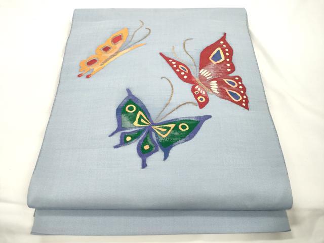 平和屋着物●太鼓柄袋帯 すくい織 舞蝶文 正絹 逸品 CABJ9515dy