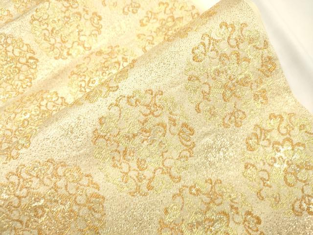 平和屋着物●西陣 川島織物 六通柄 本袋帯 草花丸文 金糸 正絹 逸品 CABJ9519dy