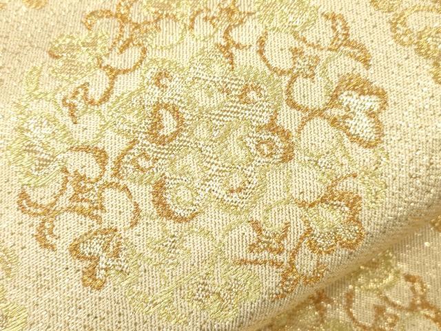 平和屋着物●西陣 川島織物 六通柄 本袋帯 草花丸文 金糸 正絹 逸品 CABJ9519dy