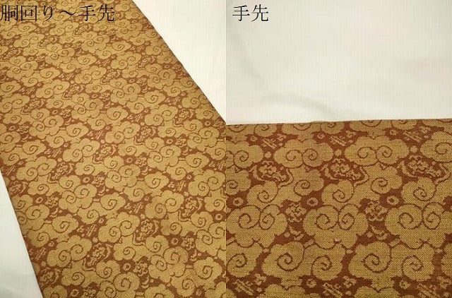 平和屋着物●龍村美術織物 龍村製 全通柄 本袋帯 嵯峨金欄 金糸 正絹 逸品 CABJ9532dy