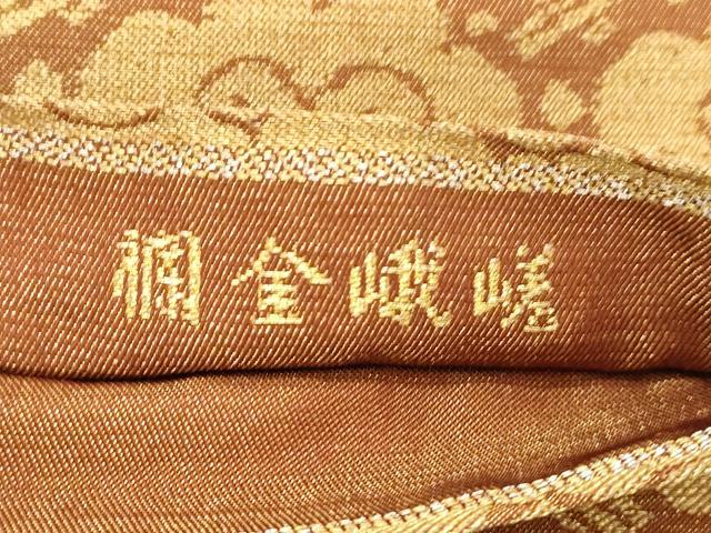 平和屋着物●龍村美術織物 龍村製 全通柄 本袋帯 嵯峨金欄 金糸 正絹 逸品 CABJ9532dy