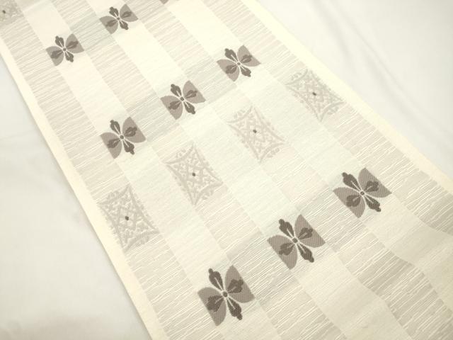 平和屋着物●六通柄袋帯 幾何学文 正絹 逸品 CABJ9540dy