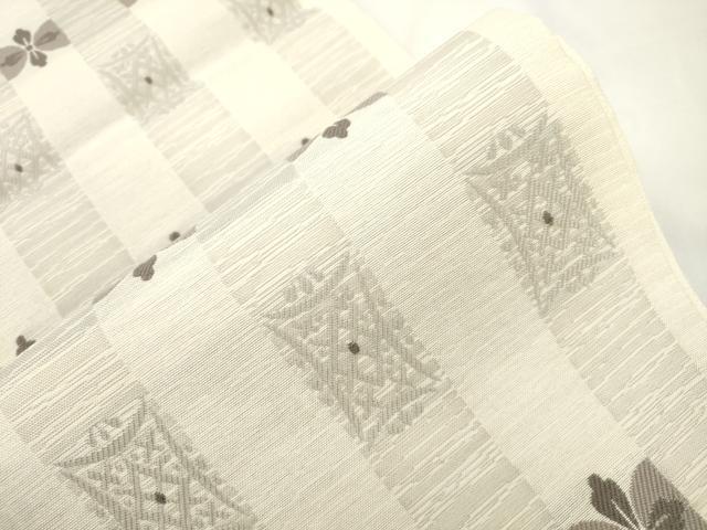 平和屋着物●六通柄袋帯 幾何学文 正絹 逸品 CABJ9540dy