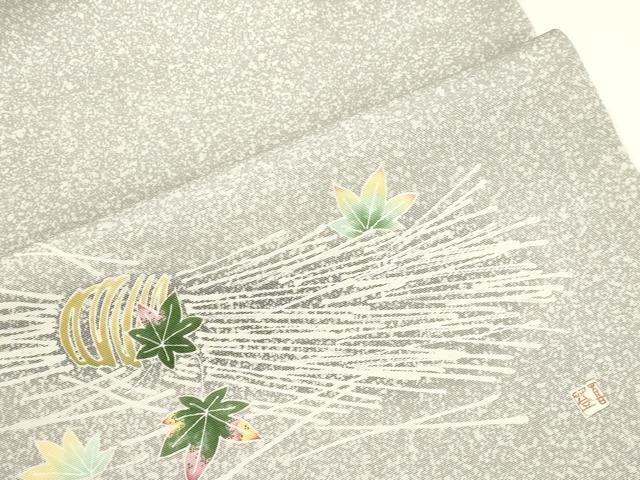 平和屋着物●人間国宝・羽田登喜男 九寸名古屋帯 吹寄せ文 正絹 逸品 CABJ9546dy