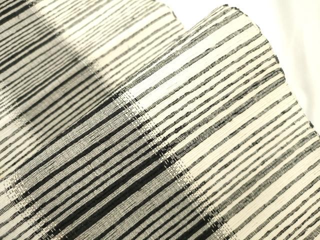 平和屋着物●八寸名古屋帯 紬地 横段文 正絹 逸品 CABJ9550dy