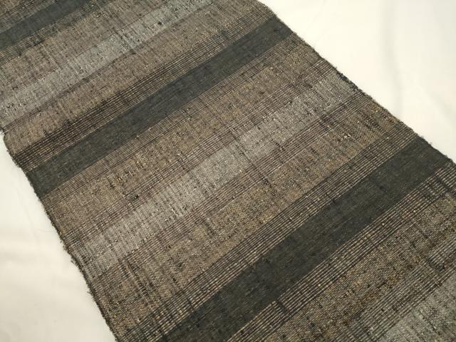 平和屋着物*夏物 八寸名古屋帯 紬地 横段文 正絹 逸品 CABJ9552dy