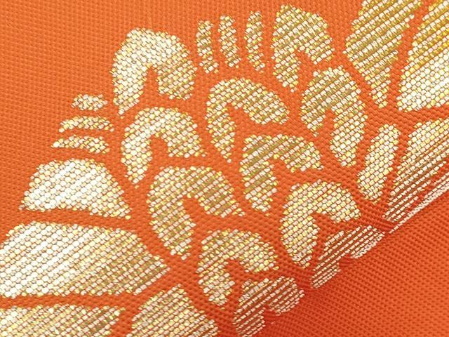 平和屋着物●龍村美術織物 たつむら 九寸名古屋帯 双鶴菱文 金銀糸 正絹 逸品 CABJ9555dy