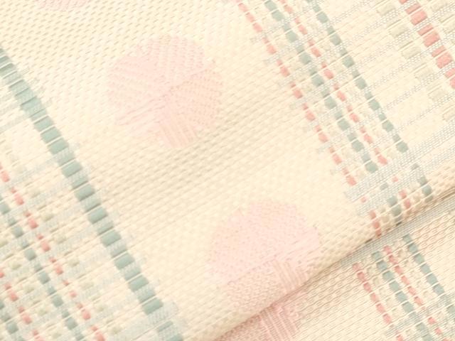 平和屋着物●本場筑前博多織 両面 六通柄 京袋帯 幾何学文 献上 正絹 逸品 CABJ9570dy