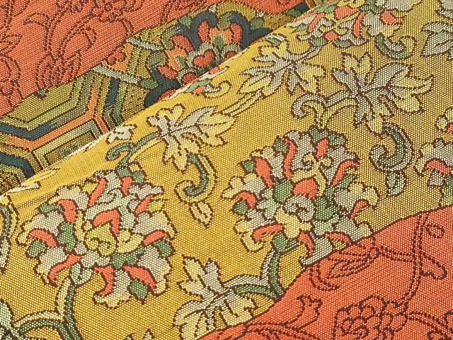 平和屋着物●本場筑前博多織 六通柄袋帯 狩猟丸花文 証紙付き 正絹 逸品 CABJ9571dy