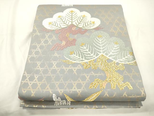 平和屋着物●六通柄袋帯 唐織 松竹 金糸 正絹 逸品 CABJ9579dy
