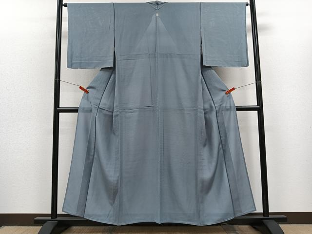 平和屋着物*夏物 色無地 絽 藍鼠色 正絹 逸品 CABJ9610xi