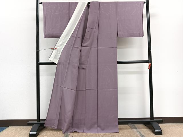 平和屋着物*夏物 色無地 絽 葡萄色 正絹 逸品 CABJ9619xi
