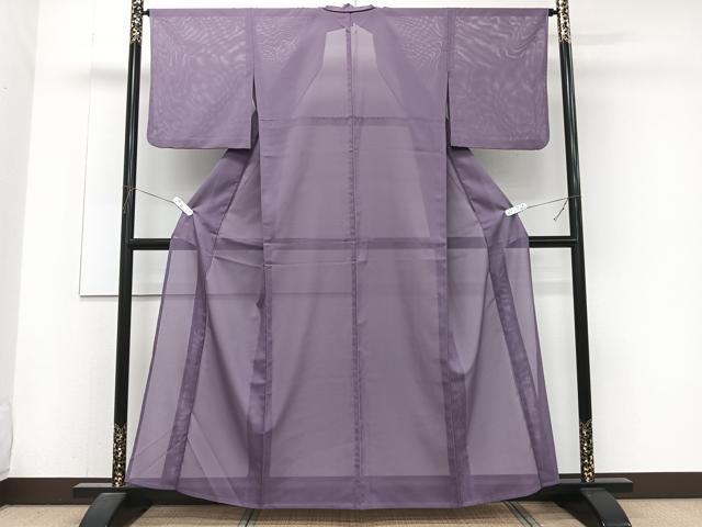 平和屋着物*夏物 色無地 絽 紫苑色 洗える着物 CABJ9637xi
