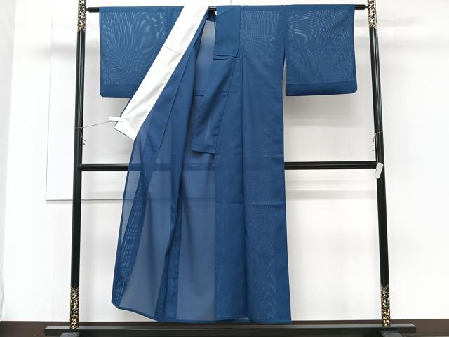 平和屋着物*夏物 色無地 絽 紺瑠璃色 洗える着物 CABJ9640xi