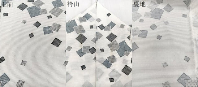 平和屋着物*夏物 小紋 絽 色紙重ね文 反端付き 正絹 逸品 CABJ9661xi