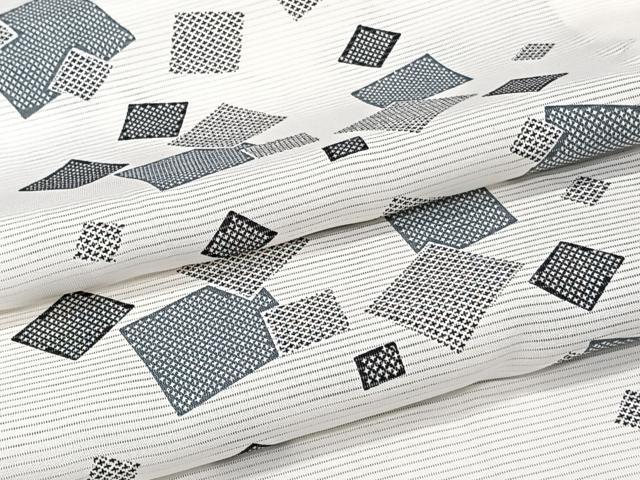 平和屋着物*夏物 小紋 絽 色紙重ね文 反端付き 正絹 逸品 CABJ9661xi