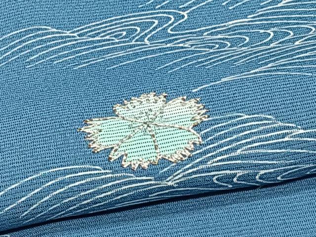 平和屋着物*夏物 訪問着 絽 駒刺繍 立波草花文 三越扱い 正絹 逸品 CABJ9663xi