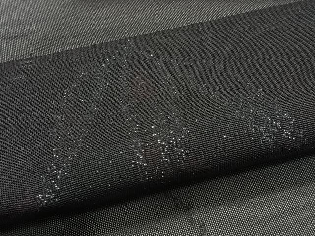 平和屋着物*夏物 小紋 紗 枝草文 黒地 正絹 逸品 未使用 CABJ9670xi