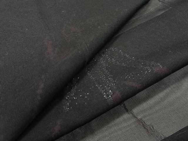 平和屋着物*夏物 小紋 紗 枝草文 黒地 正絹 逸品 未使用 CABJ9670xi