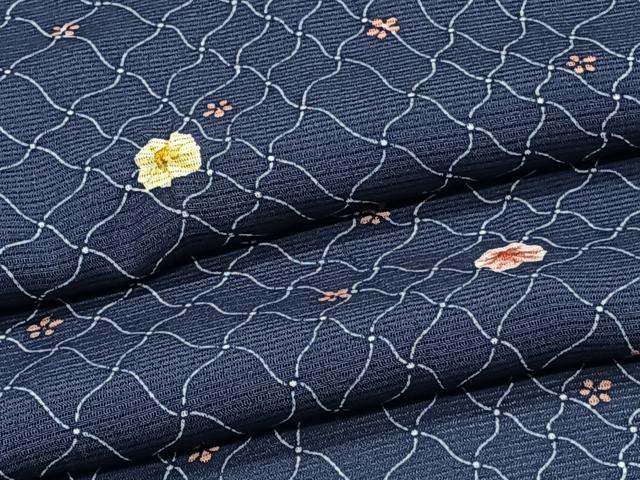 平和屋着物*夏物 小紋 絽 絞り 網目花文 正絹 逸品 CABJ9683xi