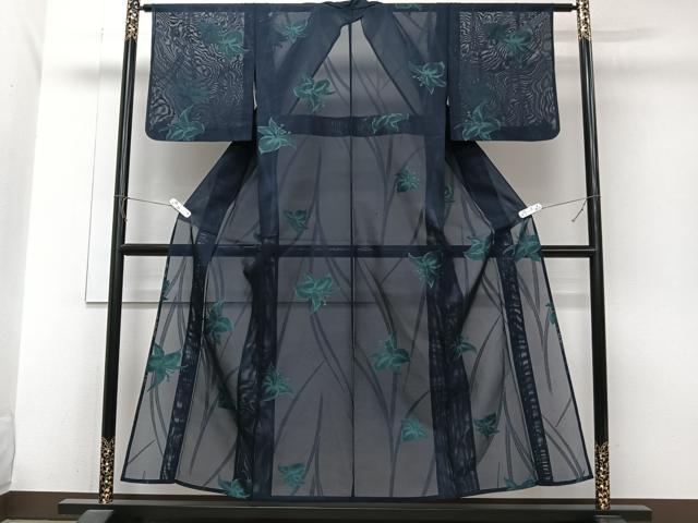 平和屋着物*夏物 小紋 紗 花文 正絹 逸品 CABJ9685xi