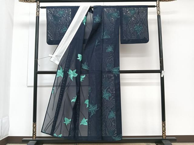 平和屋着物*夏物 小紋 紗 花文 正絹 逸品 CABJ9685xi