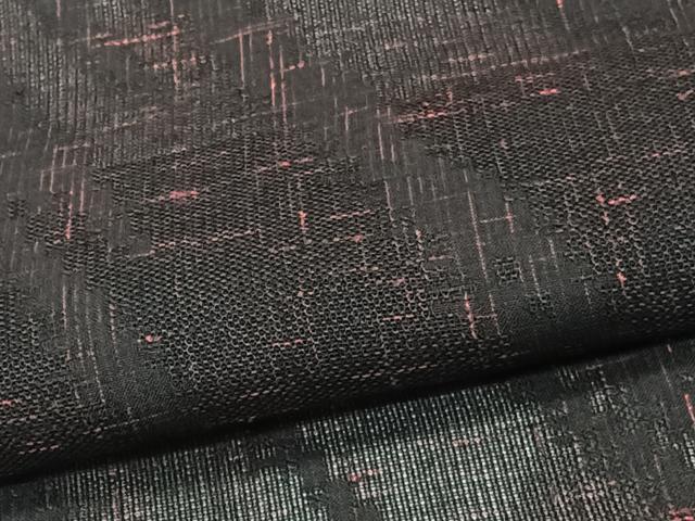 平和屋着物*夏物 小紋 紗 霞文 黒地 正絹 逸品 CABJ9686xi