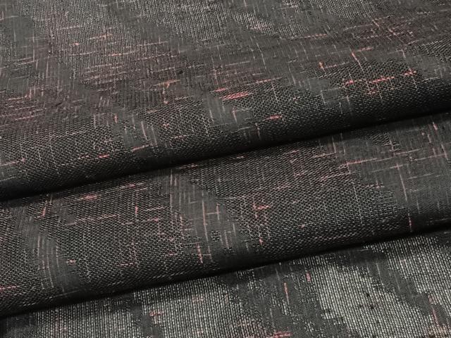 平和屋着物*夏物 小紋 紗 霞文 黒地 正絹 逸品 CABJ9686xi