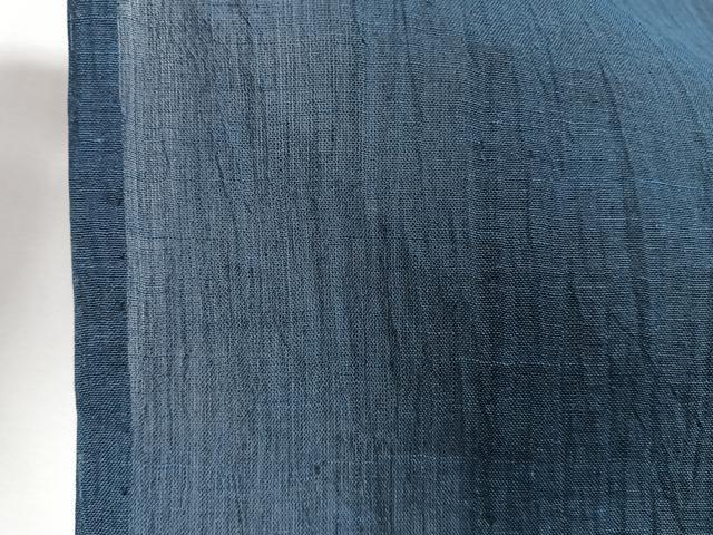 平和屋着物*夏物 男性 本場小千谷縮 留紺色 麻 逸品 CABJ9703xi