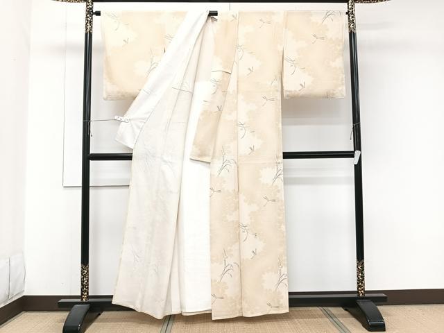 平和屋着物*夏物 小紋 絽 草花蜻蛉 正絹 逸品 CABJ9715xi
