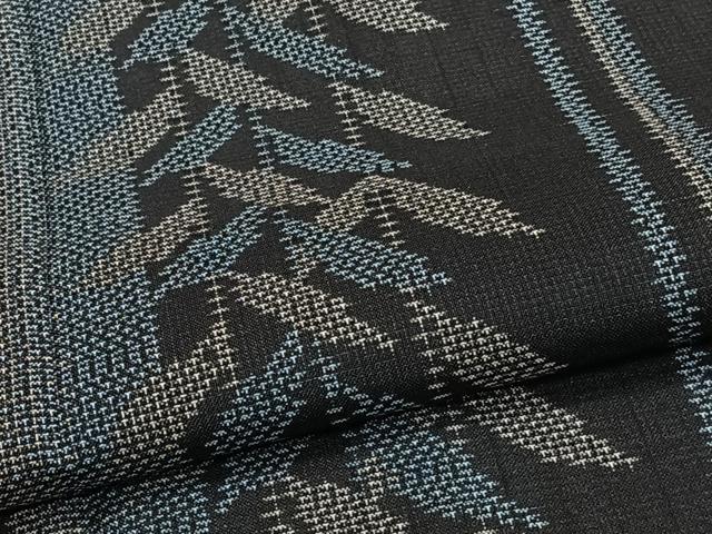 平和屋着物*夏物 夏大島 間道枝葉文 やまと誂製 正絹 逸品 CABJ9724xi