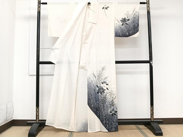 平和屋着物*夏物 訪問着 絽 手描き 枝草花文 金彩 正絹 逸品 CABJ9739xi