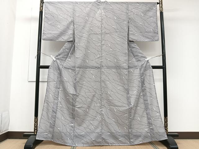 平和屋着物*夏物 小紋 絽 枝蕾文 洗える着物 CABJ9741xi