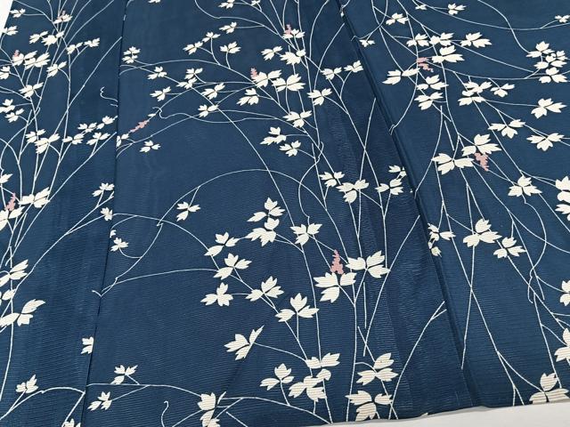 平和屋着物*夏物 小紋 絽 枝花文 正絹 逸品 CABJ9772xi