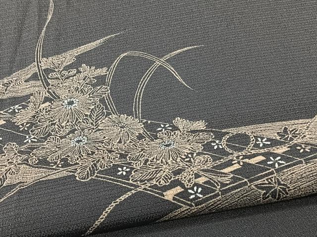 平和屋着物*夏物 訪問着 絽縮緬 流水花筏 反端付き 正絹 逸品 未使用 CABJ9778xi