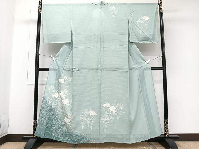 平和屋着物*夏物 訪問着 変わり絽 流水草花文 正絹 逸品 未使用 CABJ9784xi