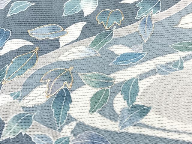 平和屋着物*夏物 訪問着 絽 駒刺繍 流水舞葉文 銀彩 正絹 逸品 CABJ9786xi