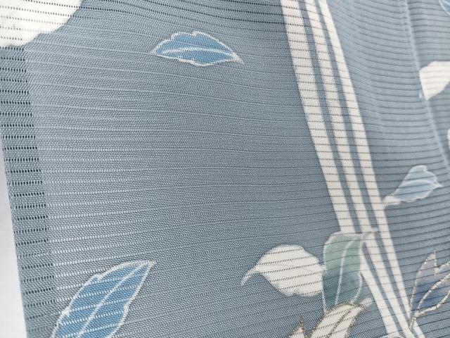 平和屋着物*夏物 訪問着 絽 駒刺繍 流水舞葉文 銀彩 正絹 逸品 CABJ9786xi