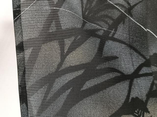 平和屋着物*夏物 訪問着 絽 草花シルエット 黒地 金銀彩 正絹 逸品 CABJ9787xi