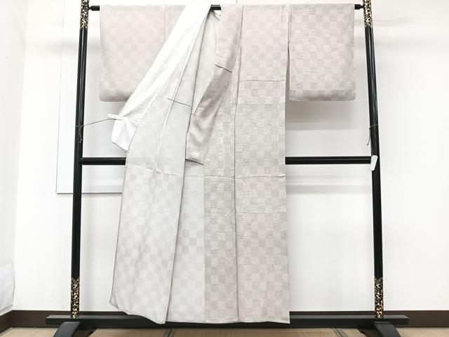 平和屋着物*夏物 小紋 縦絽 京友禅 華風姿 反端付き 正絹 逸品 CABJ9789xi