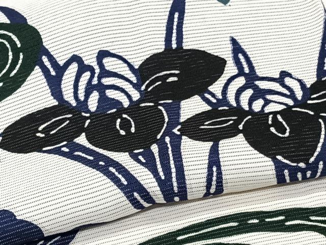 平和屋着物*夏物 小紋 絽 型染め 流水花蝶文 正絹 逸品 CABJ9791xi