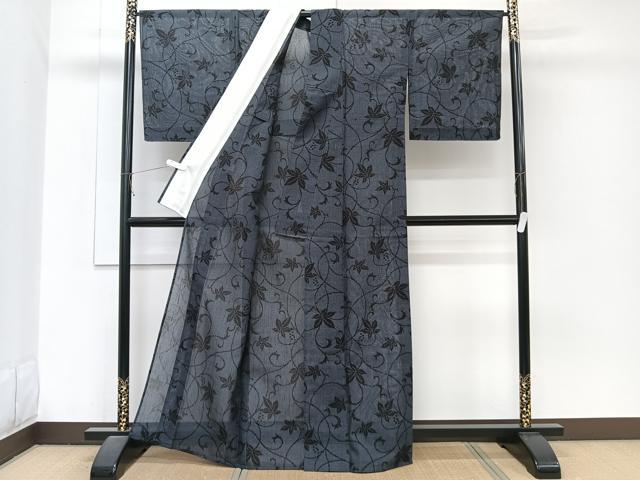 平和屋着物*夏物 夏結城 100亀甲 楓唐草文 正絹 逸品 未使用 CABJ9793xi