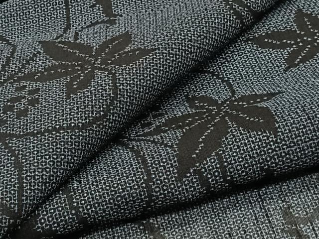 平和屋着物*夏物 夏結城 100亀甲 楓唐草文 正絹 逸品 未使用 CABJ9793xi