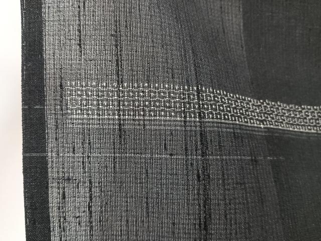 平和屋着物*夏物 夏結城 100亀甲 横段飛び亀甲柄 黒地 正絹 逸品 未使用 CABJ9814xi