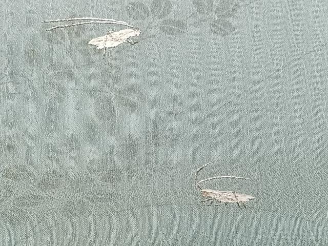 平和屋着物*夏物 訪問着 紗 刺繍 枝萩文 夏虫 銀糸 正絹 逸品 CABJ9815xi