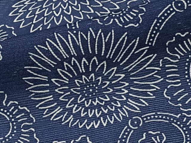 平和屋着物*夏物 小紋 絽 型染め 菊唐草文 正絹 逸品 CABJ9816xi