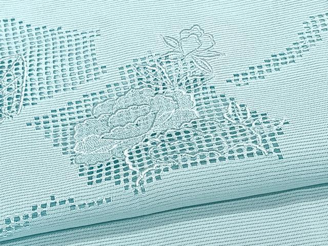 平和屋着物*夏物 無地絵羽訪問着 絽 駒刺繍 御所車草花文 瓶覗見色 正絹 逸品 CABJ9826xi