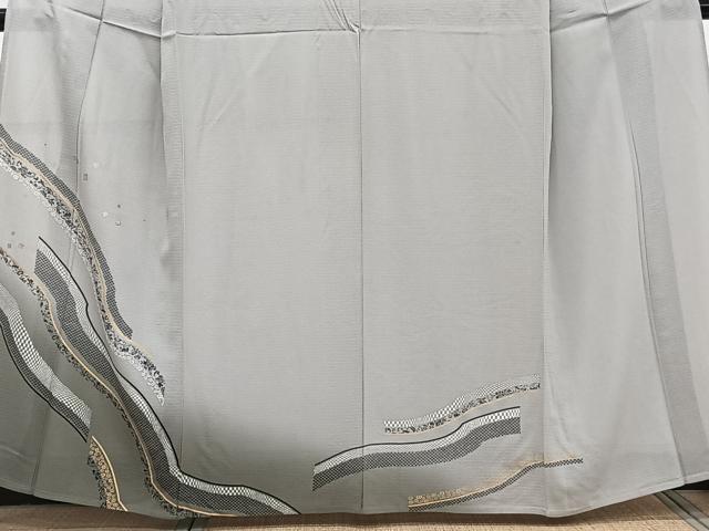 平和屋着物*夏物 訪問着 絽縮緬 道長花文 金銀彩 正絹 逸品 CABJ9834xi